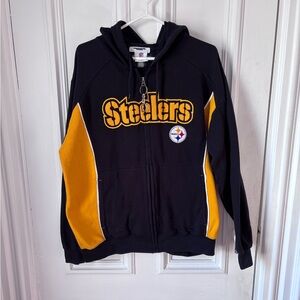 Men’s Vintage Pittsburgh Steelers Full Zip Hoodie 2XL Sports Team Jersey